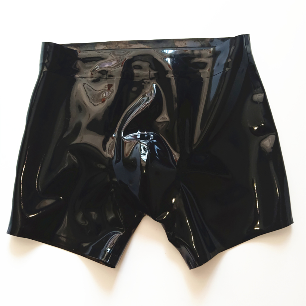 섹시한 블랙 라텍스 남성용 반바지 고무 팬티, 불룩한  - Boyshort Underwear 리뷰 및 가격
