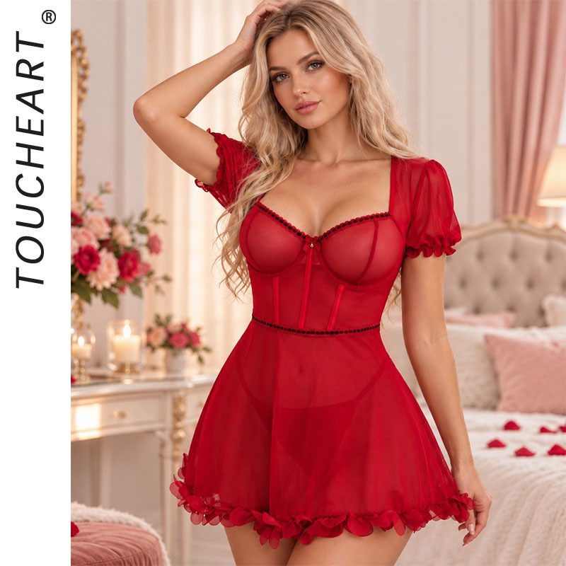 투셰아트 여성용 섹시 시스루 망사 슬림핏 푸쉬업 란제리 - Babydoll Chemise Night 리뷰 및 가격
